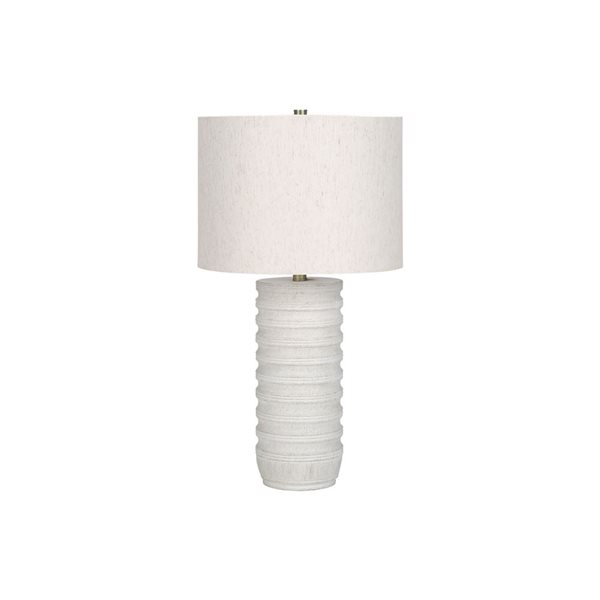 Lampe de table transitionnelle 24 po Monarch Specialties résine crème avec abat-jour en tissu ivoire