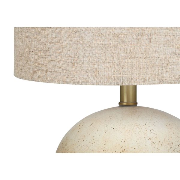 Monarch Specialties 20-in Beige Fabric Shade and Concrete Contemporary Table Lamp