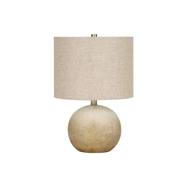 Monarch Specialties 20-in Beige Fabric Shade and Concrete Contemporary Table Lamp