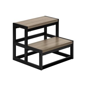 Monarch Specialties 2-Step Dark Taupe Laminate Contemporary Step Stool