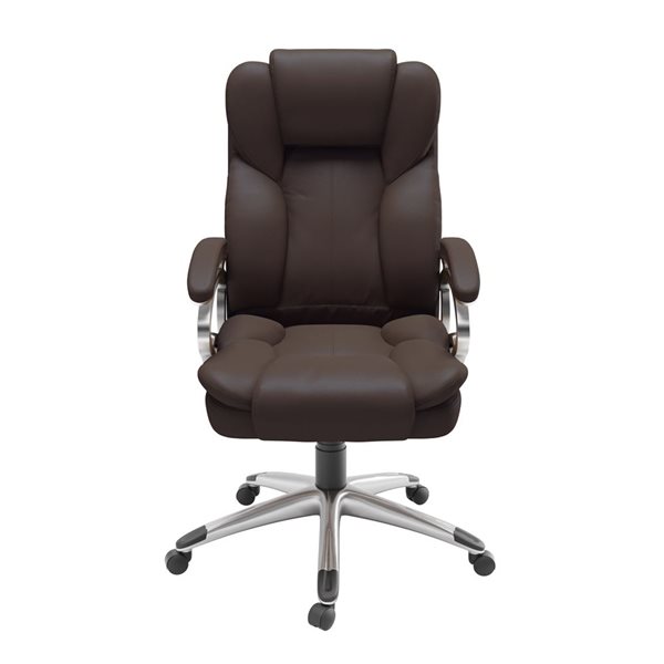 CorLiving Leon Espresso Brown Faux Leather Executive Office Chair