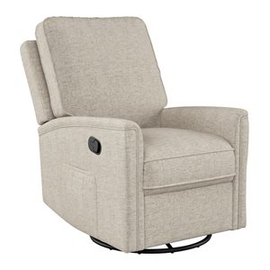 Fauteuil inclinable pivotant manuel Jasmine de CorLiving rembourré en tissu beige
