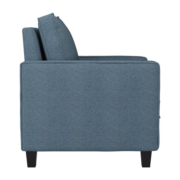 CorLiving Georgia Blue Linen-Like Fabric Upholstered Contemporary Accent Chair