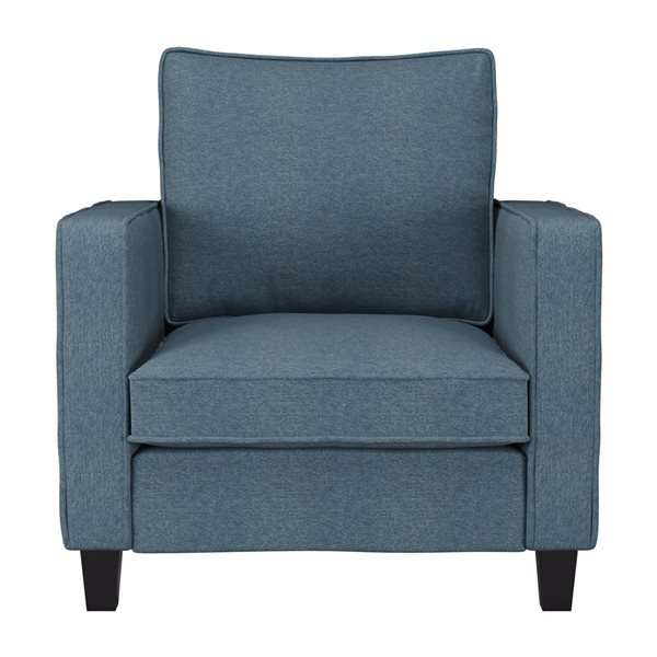 CorLiving Georgia Blue Linen-Like Fabric Upholstered Contemporary Accent Chair