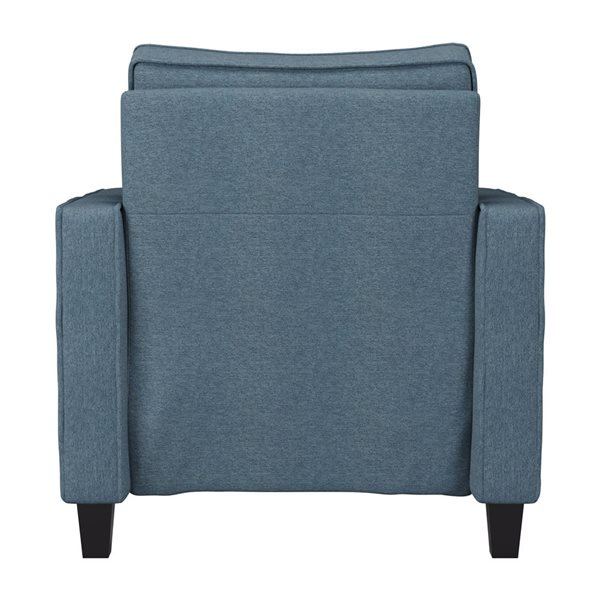 CorLiving Georgia Blue Linen-Like Fabric Upholstered Contemporary Accent Chair