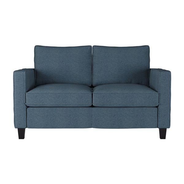 CorLiving Georgia Blue Linen-Like Fabric Upholstered 2-Seater Loveseat