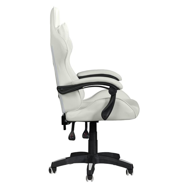 Chaise de jeu inclinable Ravagers de CorLiving en tissu PVC blanc ajustable en hauteur