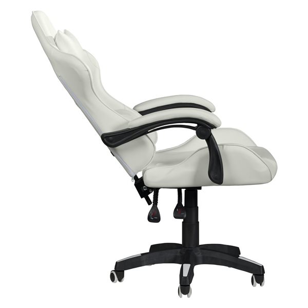 Chaise de jeu inclinable Ravagers de CorLiving en tissu PVC blanc ajustable en hauteur