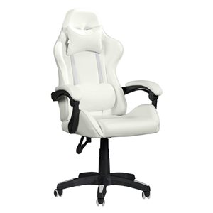 Chaise de jeu inclinable Ravagers de CorLiving en tissu PVC blanc ajustable en hauteur