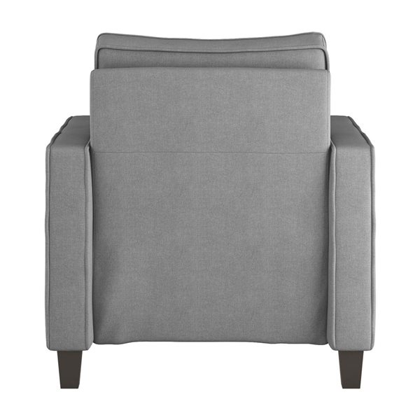 Fauteuil d'appoint contemporain Georgia de CorLiving en lin synthétique rembourré gris clair