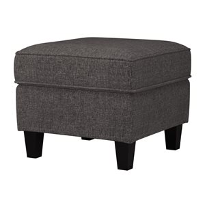 Pouf carré Georgia de CorLiving en lin synthétique gris 23 po