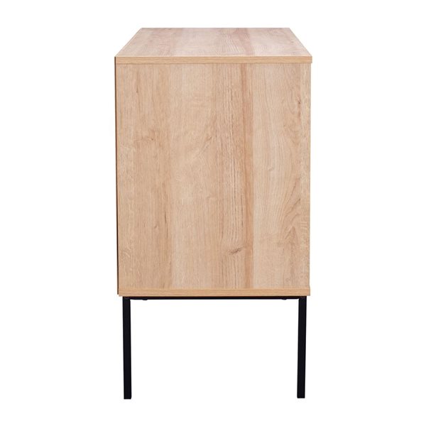 Buffet compact en similibois brun pâle Emmett de CorLiving 31,5 x 19,25 po avec portes en treillis