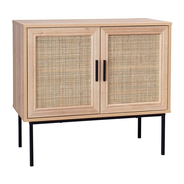 CorLiving Emmett 31.5 x 19.25-in Light Brown Faux Wood Compact Buffet with Lattice Doors