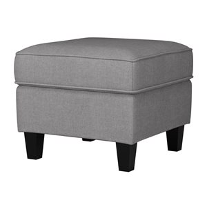 CorLiving Georgia 23-in Light Gray Linen-Like Fabric Square Ottoman
