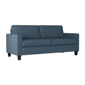 Sofa rembourré Goergia de Corliving en lin synthétique bleu, 3 places
