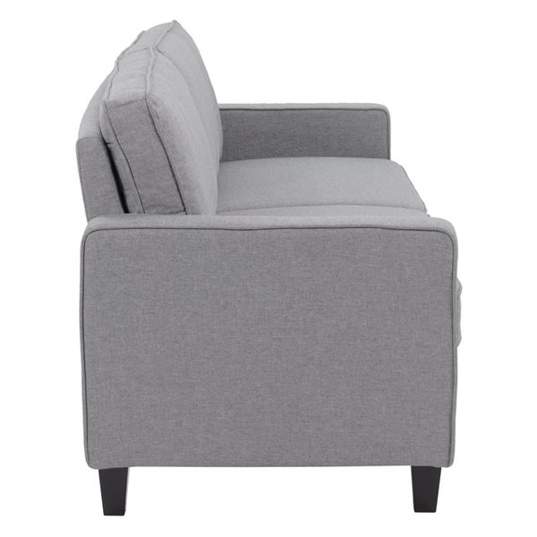 CorLiving Georgia Light Grey Linen-Like Fabric Upholstered 3-Seater Sofa