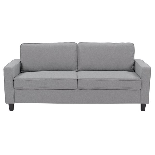 CorLiving Georgia Light Grey Linen-Like Fabric Upholstered 3-Seater Sofa