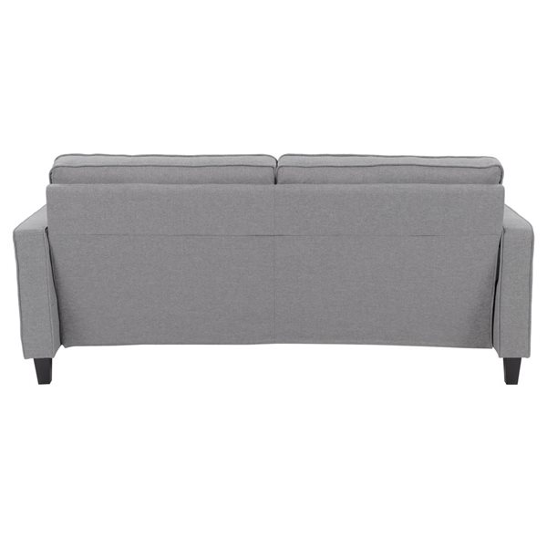 CorLiving Georgia Light Grey Linen-Like Fabric Upholstered 3-Seater Sofa