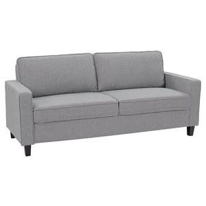 Sofa rembourré Goergia de Corliving en lin synthétique gris clair, 3 places