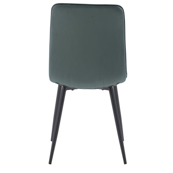 Chaises de séjour en velours sarcelle rembourrée moderne Nash de CorLiving à pattes noires, duo