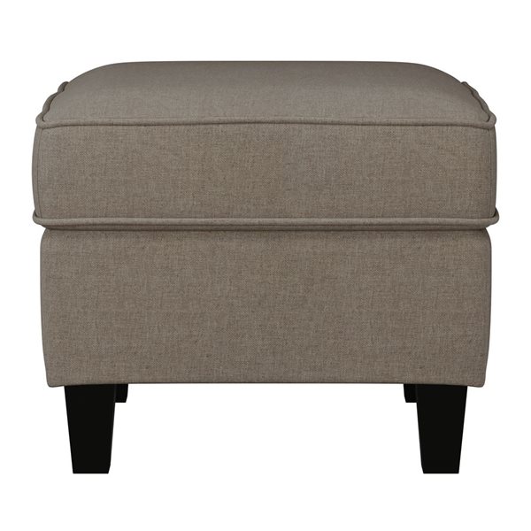 CorLiving Georgia 23-in Taupe Linen-Like Fabric Square Ottoman