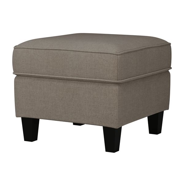 CorLiving Georgia 23-in Taupe Linen-Like Fabric Square Ottoman