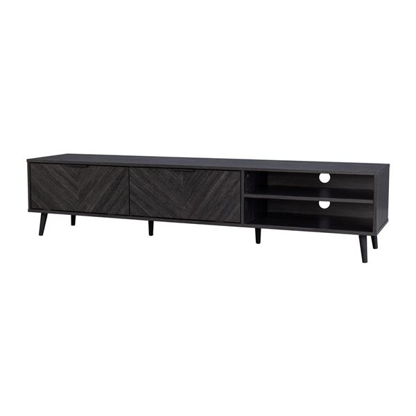 Meuble télé à console multimédia en similibois gris foncé Himari de CorLiving, 71 x 15,5 po