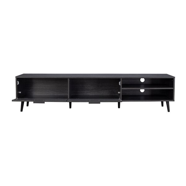 Meuble télé à console multimédia en similibois gris foncé Himari de CorLiving, 71 x 15,5 po