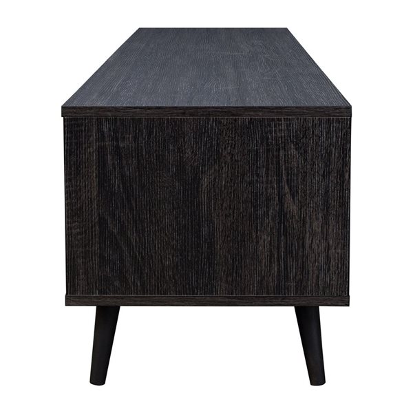 Meuble télé à console multimédia en similibois gris foncé Himari de CorLiving, 71 x 15,5 po