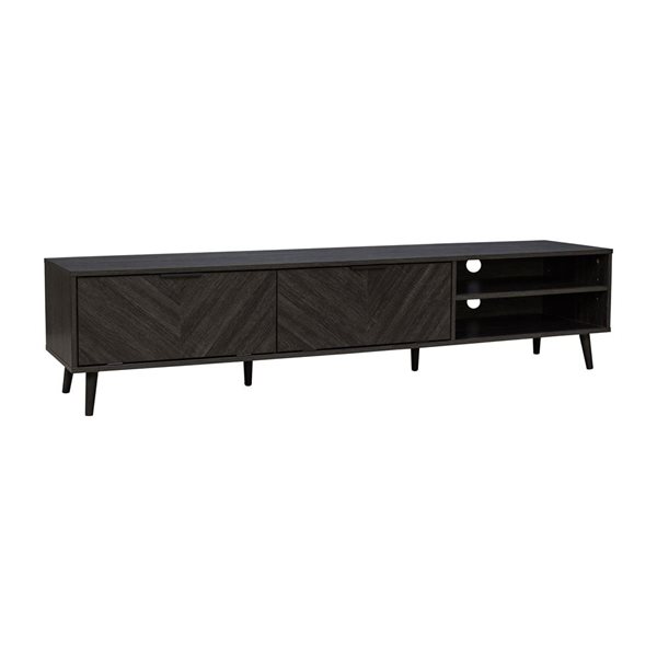 Meuble télé à console multimédia en similibois gris foncé Himari de CorLiving, 71 x 15,5 po