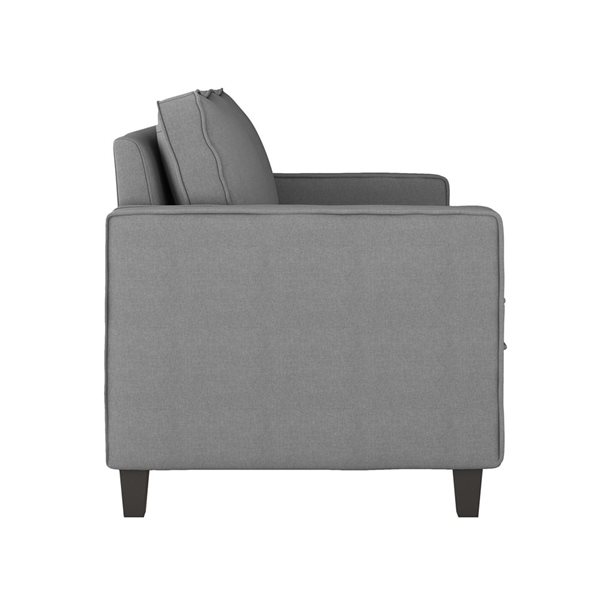 CorLiving Georgia Light Grey Linen-Like Fabric Upholstered 2-Seater Loveseat