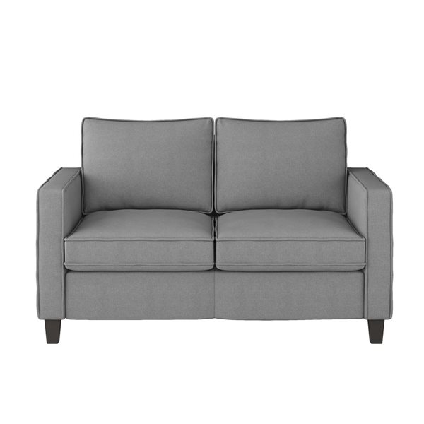 CorLiving Georgia Light Grey Linen-Like Fabric Upholstered 2-Seater Loveseat