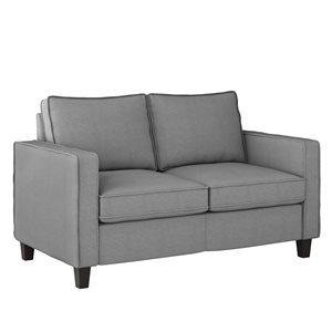 CorLiving Georgia Light Grey Linen-Like Fabric Upholstered 2-Seater Loveseat