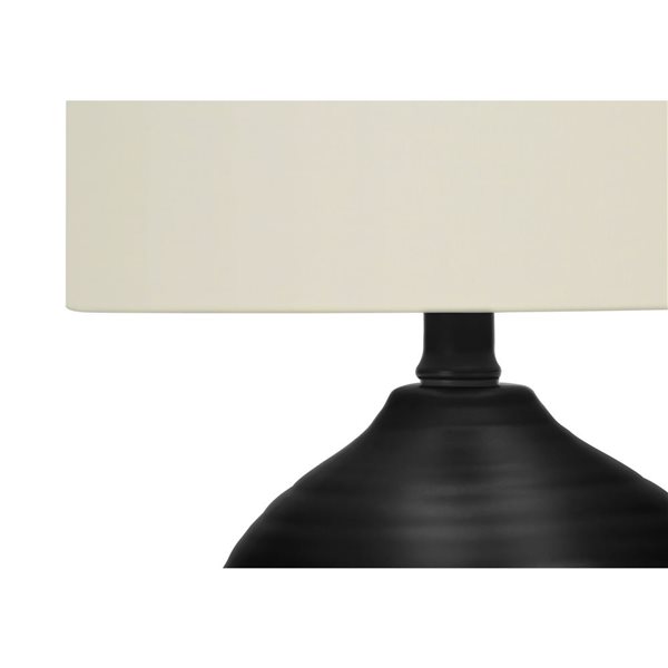 Monarch Specialties 17-in H Cream Fabric Shade and Black Ceramic Base Transitional Table Lamp