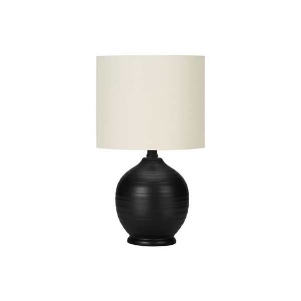 Monarch Specialties 17-in H Cream Fabric Shade and Black Ceramic Base Transitional Table Lamp