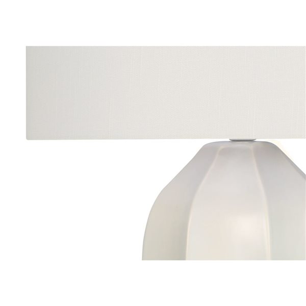 Monarch Specialties, abat-jour en tissu crème et lampe de table moderne en céramique, 27 po de hauteur