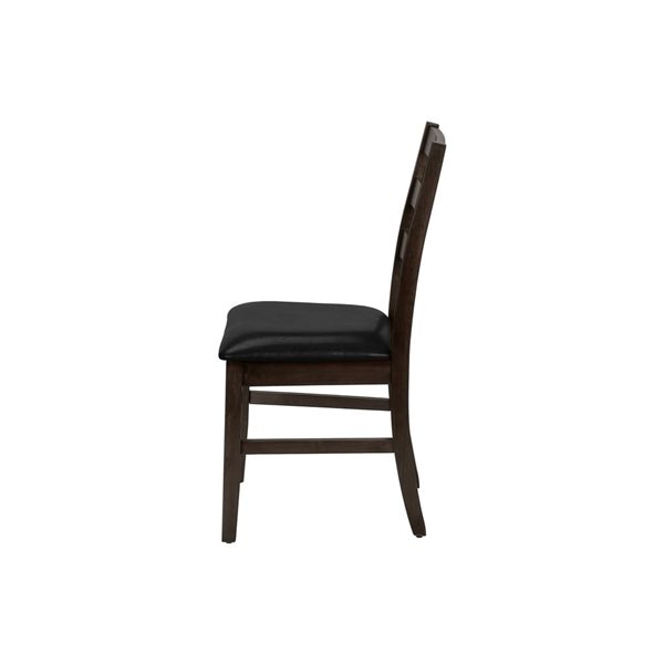 Monarch Specialties, ensemble de 2, 37 po de hauteur, chaise de salle à manger rembourrée d'aspect cuir marron avec dossier…