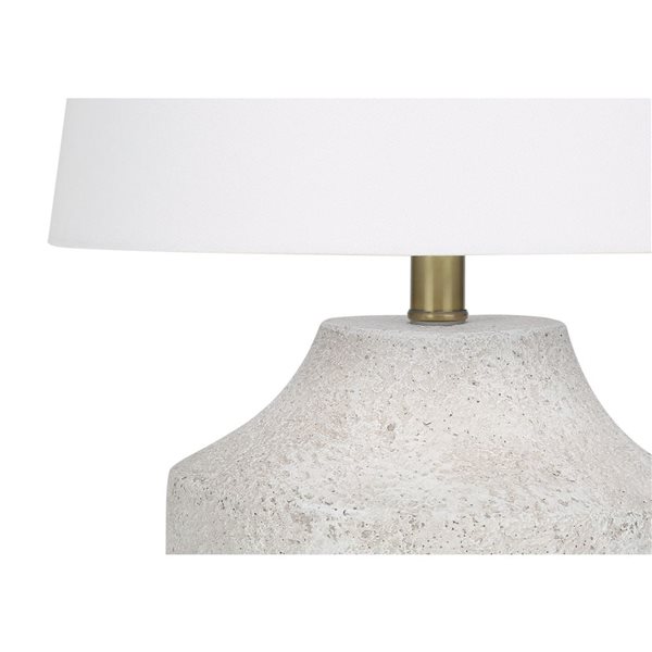 Monarch Specialties 20-in H Cream Fabric Shade and Concrete Modern Table Lamp