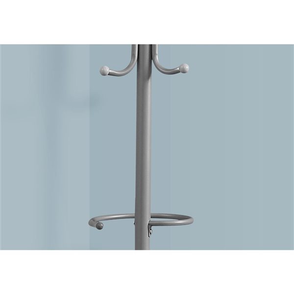 Monarch Specialties 68-in 6-Hooks Gray Metal Free Standing Coat Rack