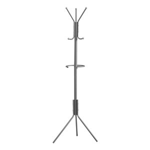 Monarch Specialties 68-in 6-Hooks Gray Metal Free Standing Coat Rack