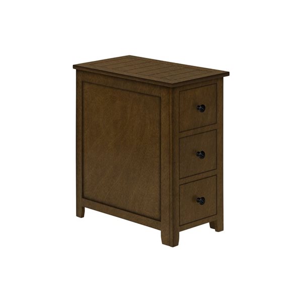 Monarch Specialties 21.75 D x 11.75-in W Espresso Veneer Transitional Narrow Side Table w/ 3 Drawers