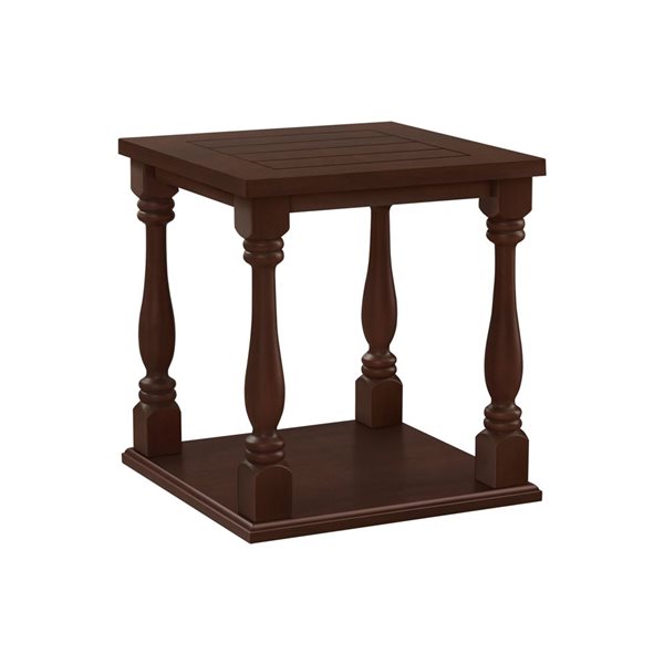 Monarch Specialties 24-in 2-Tier Espresso Veneer Traditional Square End Table