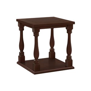 Monarch Specialties 24-in 2-Tier Espresso Veneer Traditional Square End Table