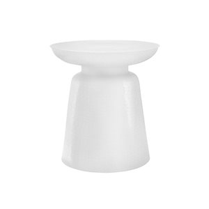 Table d'appoint moderne Monarch Specialties en métal fini blanc avec base en forme de cloche