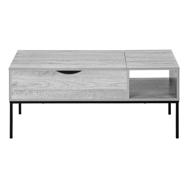 Monarch Specialties 42 x 20-in Grey and Black Metal Frame Lift-top Coffee Table