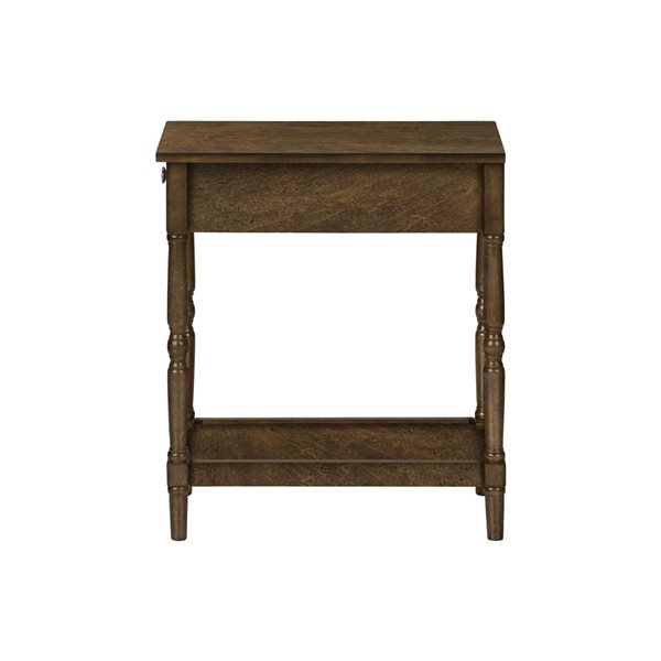 Monarch Specialties 21.75 D x 11.75-in W 2-Tier Espresso Veneer Transitional Narrow End Table