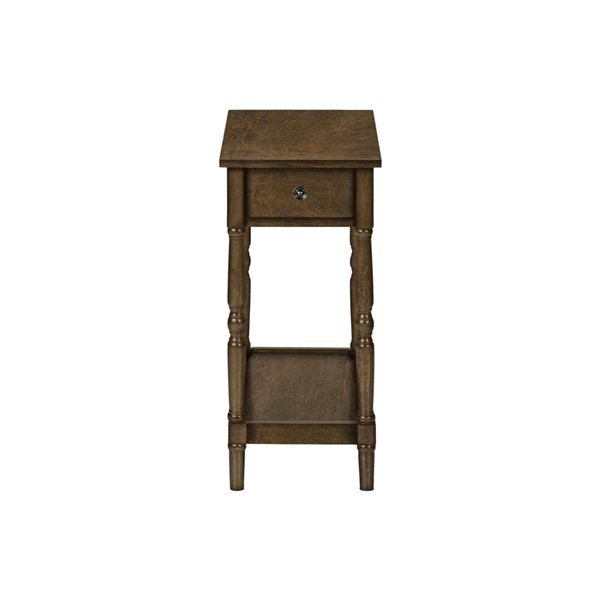 Monarch Specialties 21.75 D x 11.75-in W 2-Tier Espresso Veneer Transitional Narrow End Table