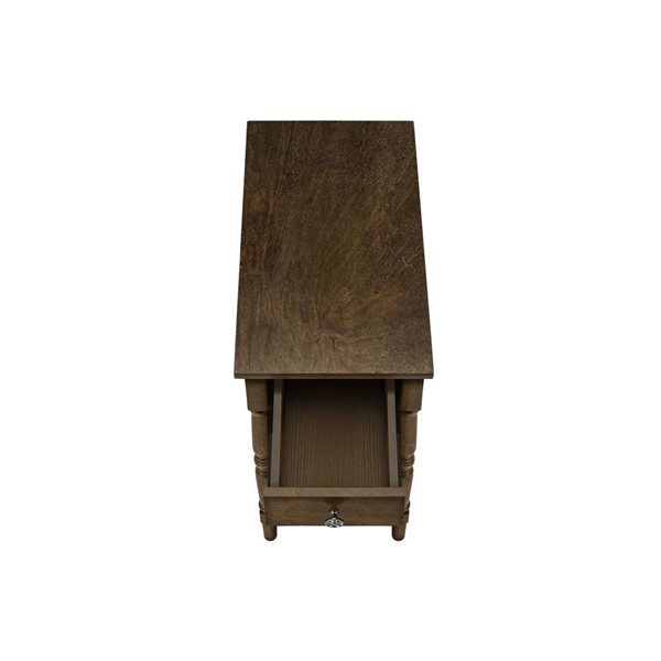 Monarch Specialties 21.75 D x 11.75-in W 2-Tier Espresso Veneer Transitional Narrow End Table