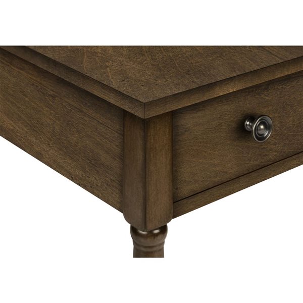 Monarch Specialties 21.75 D x 11.75-in W 2-Tier Espresso Veneer Transitional Narrow End Table