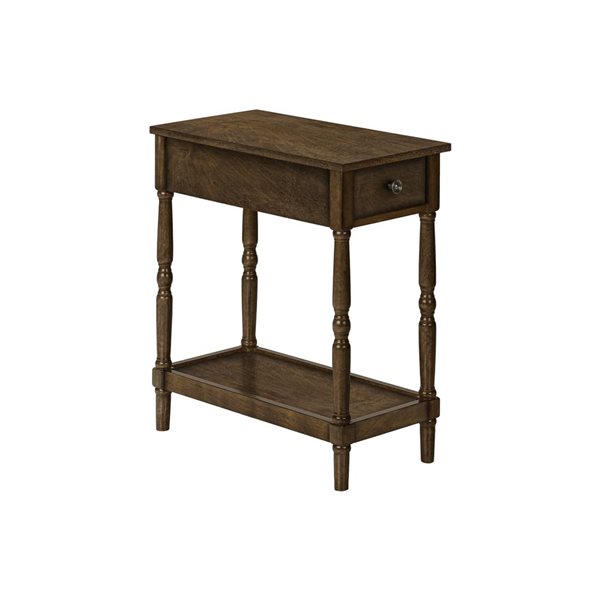 Monarch Specialties 21.75 D x 11.75-in W 2-Tier Espresso Veneer Transitional Narrow End Table